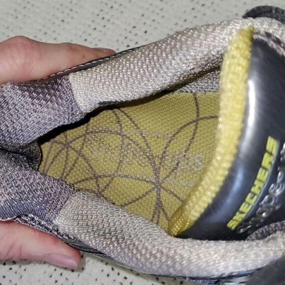 Skechers Shape-Ups Silver/Green Sz. 7.5 Athletic Sneakers - Picture 7 of 9